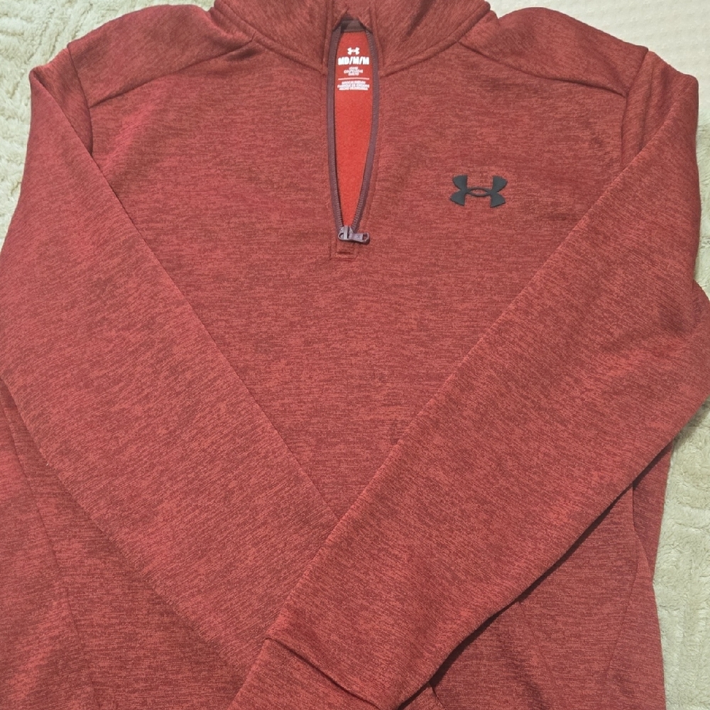 Under Armour Red Zip Up Sweater Athletic Fit